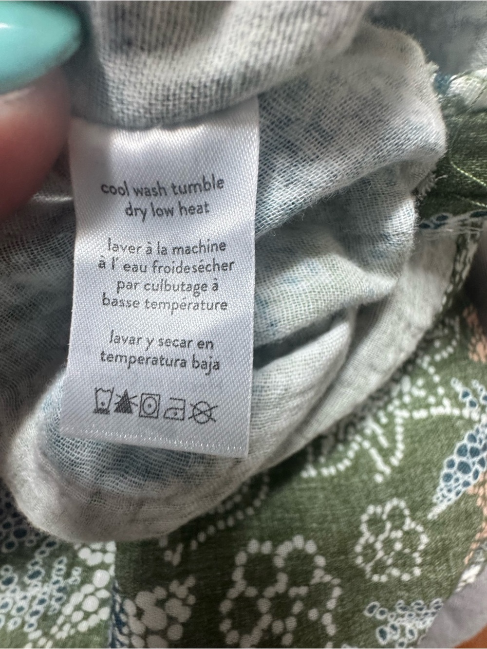 RipSkirt Hawaii Popover Tunic Top M Green Floral 100% Cotton Gauze Travel Resort - Picture 5 of 8